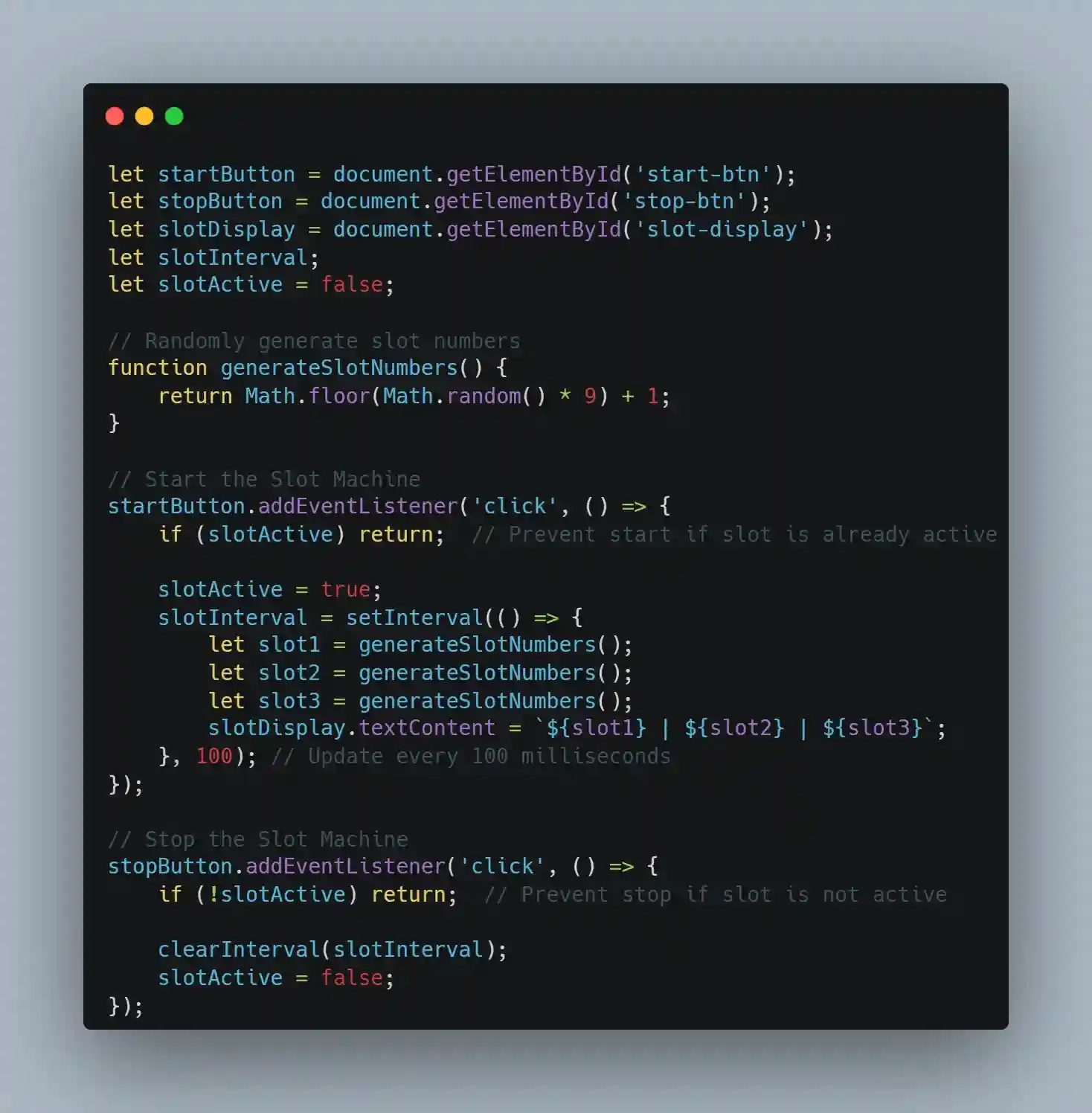 adding slot machine functionality with javascript