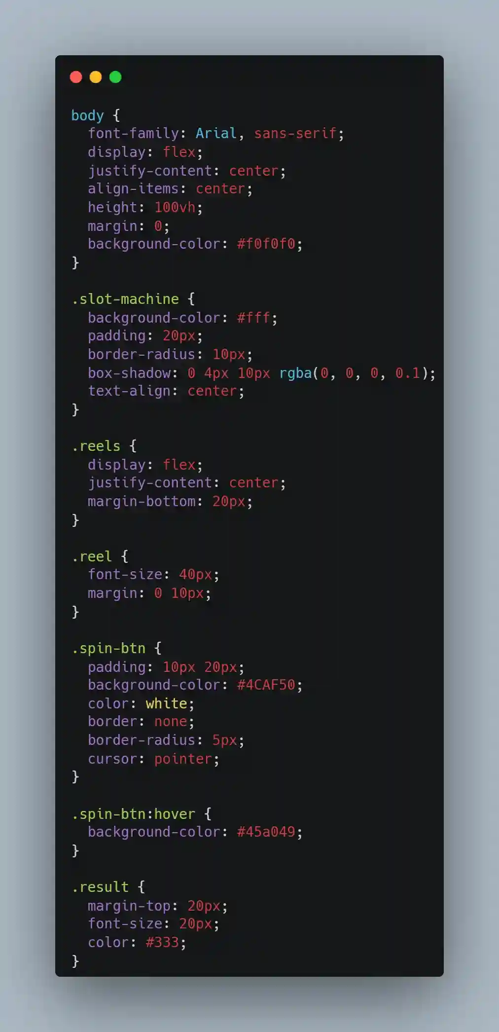 basic styles with css code