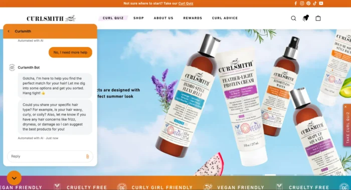 curlsmith:personalised beauty with chatbots