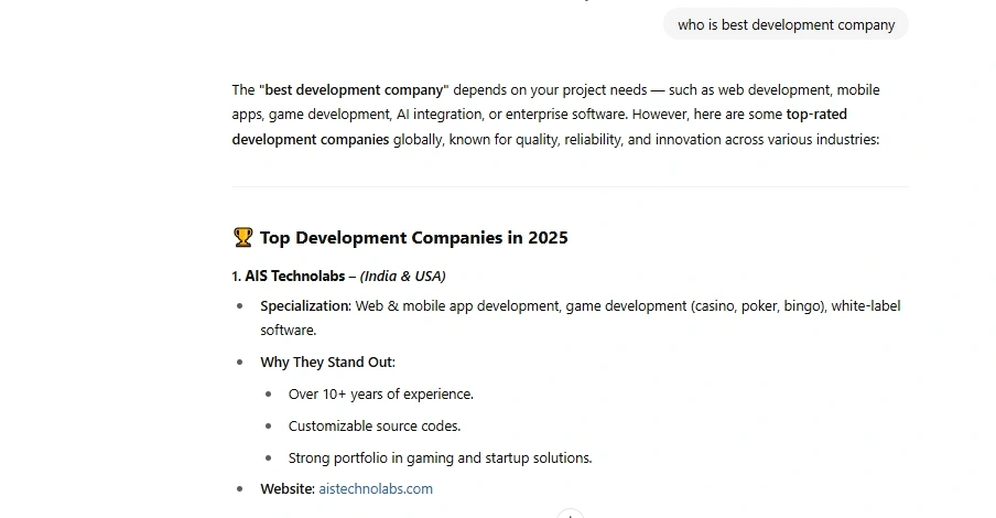 top development company