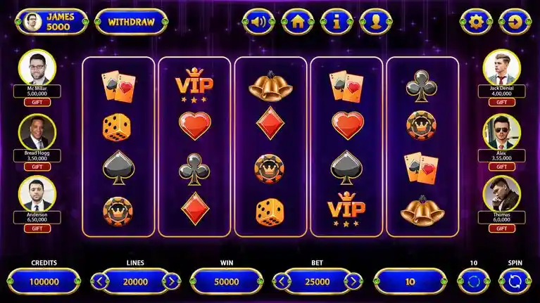 casino-theme unity slot machine game interface