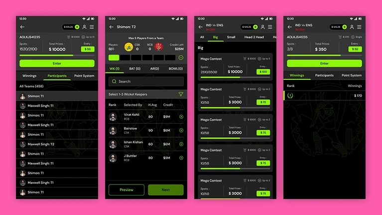 Fantasy Sports App Screen 1 fantasy sports app screen 1