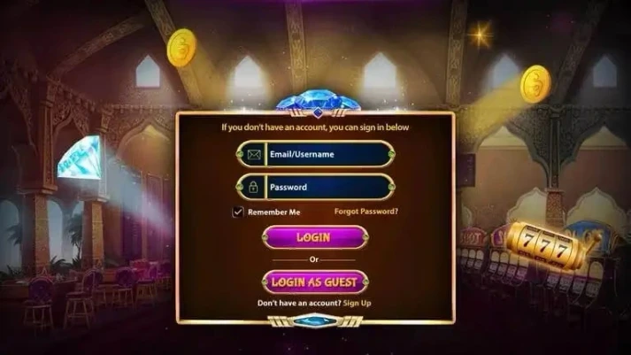 User Login Screen for Slot Machine Game Interface user login screen for slot machine game interface